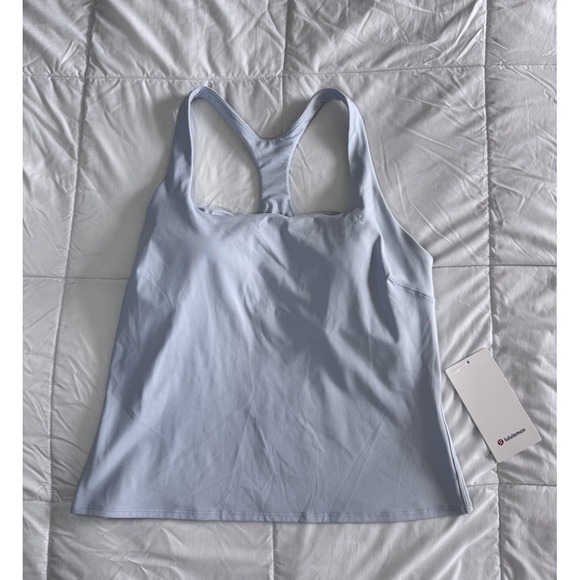 New Lululemon Size 14 Lightweight Tennis Tank Built In Bra Starch Blue $68 NWT - Picture 1 of 10